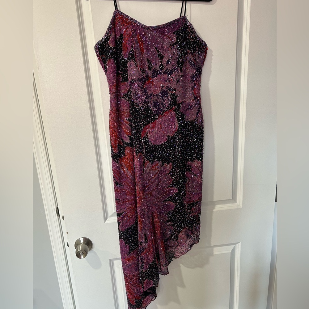 Elegant Floral Sequin Dress